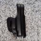 Preview: Holster für Walther P5 von AKAH Leder schwarz. Artikelzustand kaum bis unbenutzter Kripo Lagerbestand. Gürtelholster schmale Koppelplatte