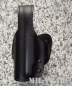 Preview: Holster für Walther P5 von AKAH Leder schwarz. Artikelzustand kaum bis unbenutzter Kripo Lagerbestand. Gürtelholster schmale Koppelplatte