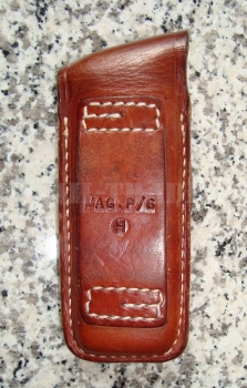 LKA Leder Holster Magazintasche einreihig braun MAG.P6 / P225 . Wenig gebrauchter Lagerbestand