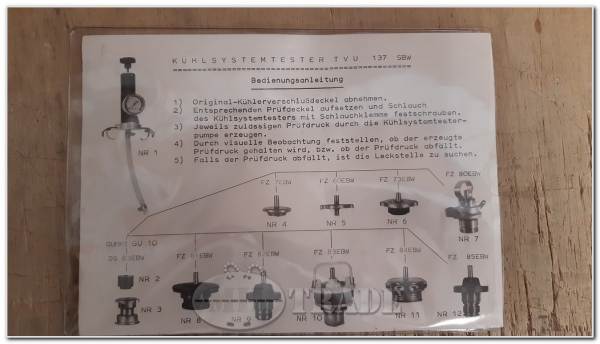 Leitenberger Prüfgerät Kühlsystem Rad/Ketten/Kfz Typ TVU 137 aus BW Bestand