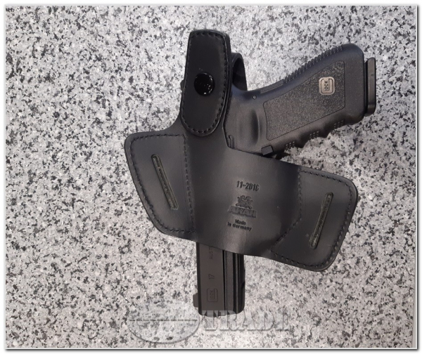 Polizei Holster Gürtelholster Leder schwarz für Kurzwaffen - unauffällig